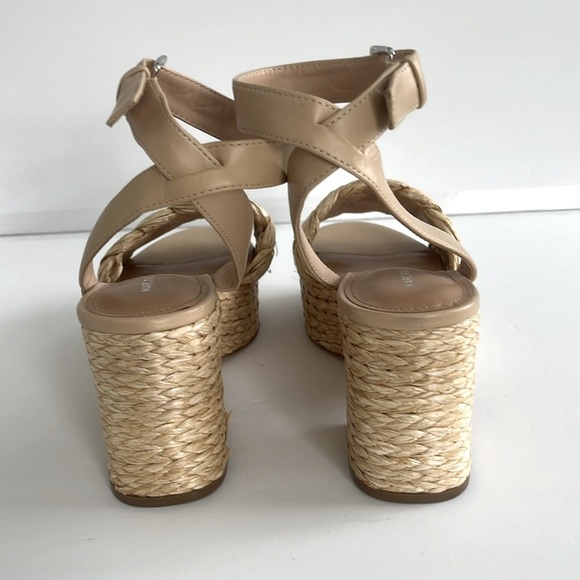 Marc Fisher $99 Steel Sandal BOHO Jute Raffia Block Heel Platform Size 10 NWT - Picture 8 of 9